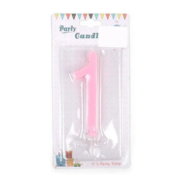 Happy Birthday No 1 Cake Topper Candle - Pink (NC-001) The Stationers